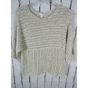 Pure Jill Kimono Cream Woven XXS Missy Short Sleeve Sweater